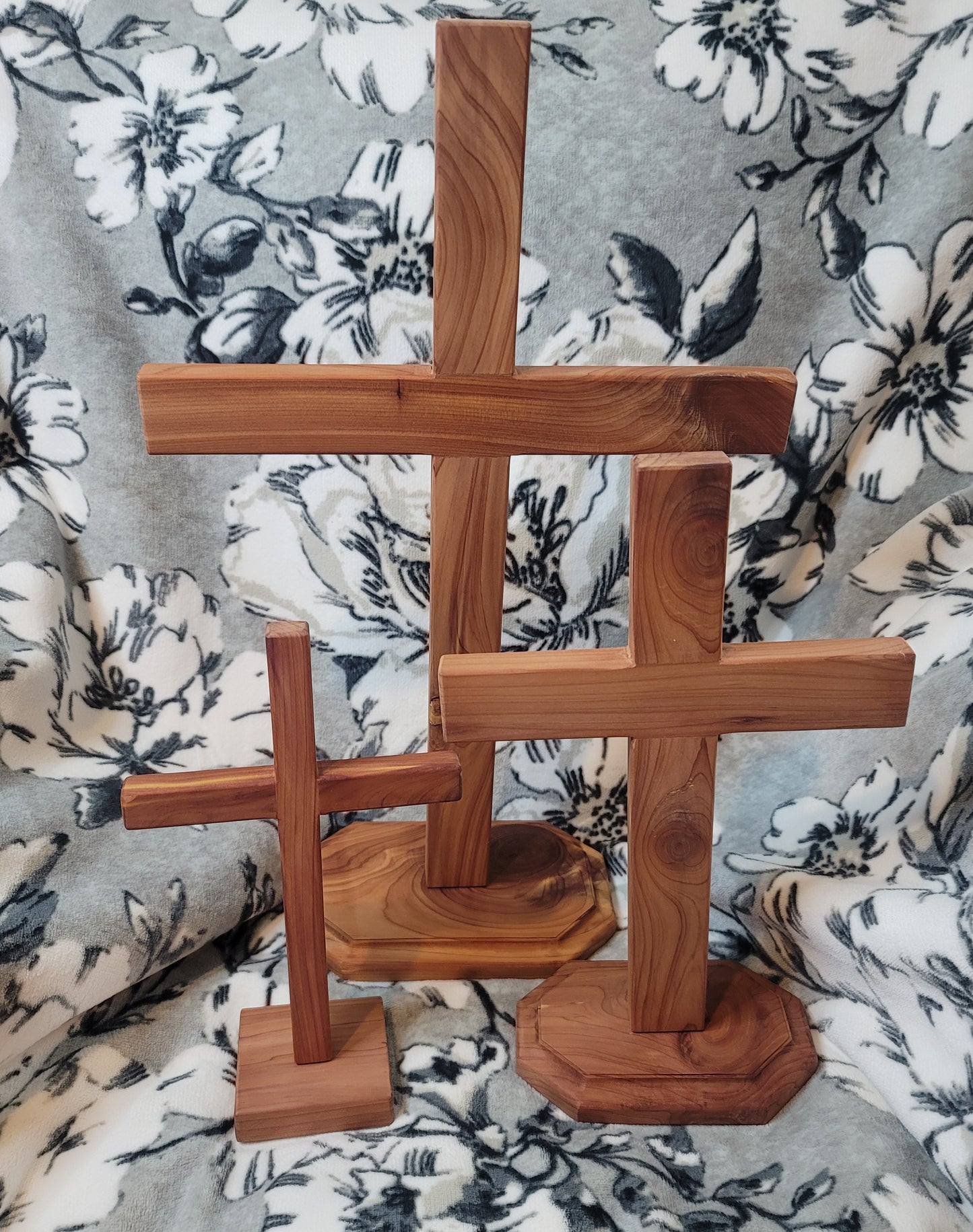 Small Cedar Cross on base.