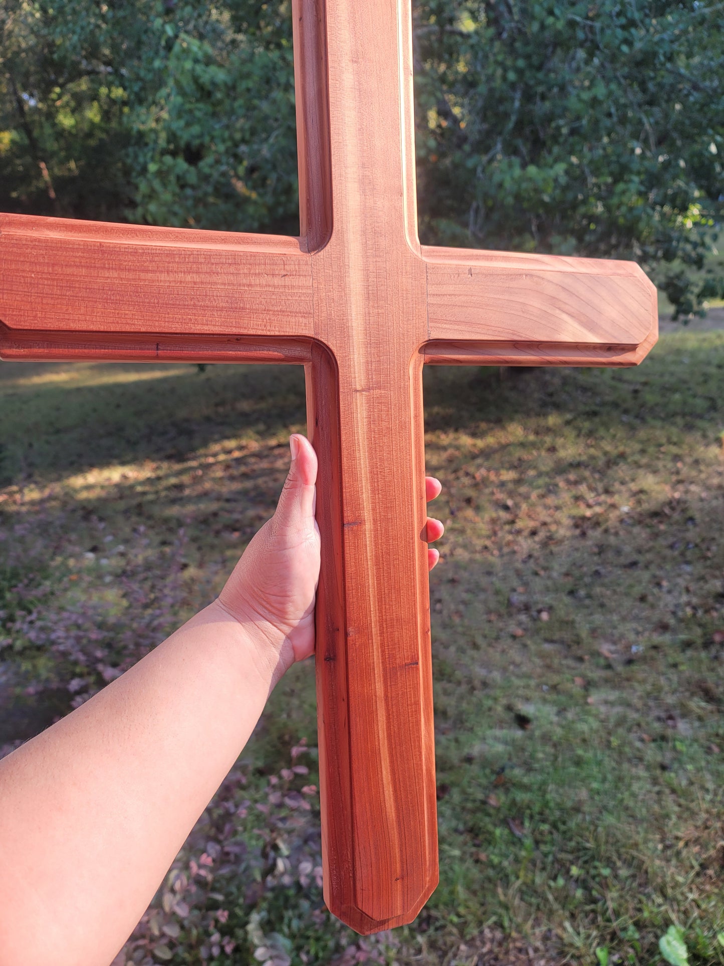 Large Cedar cross rounded edges 18 inches x 24 inches