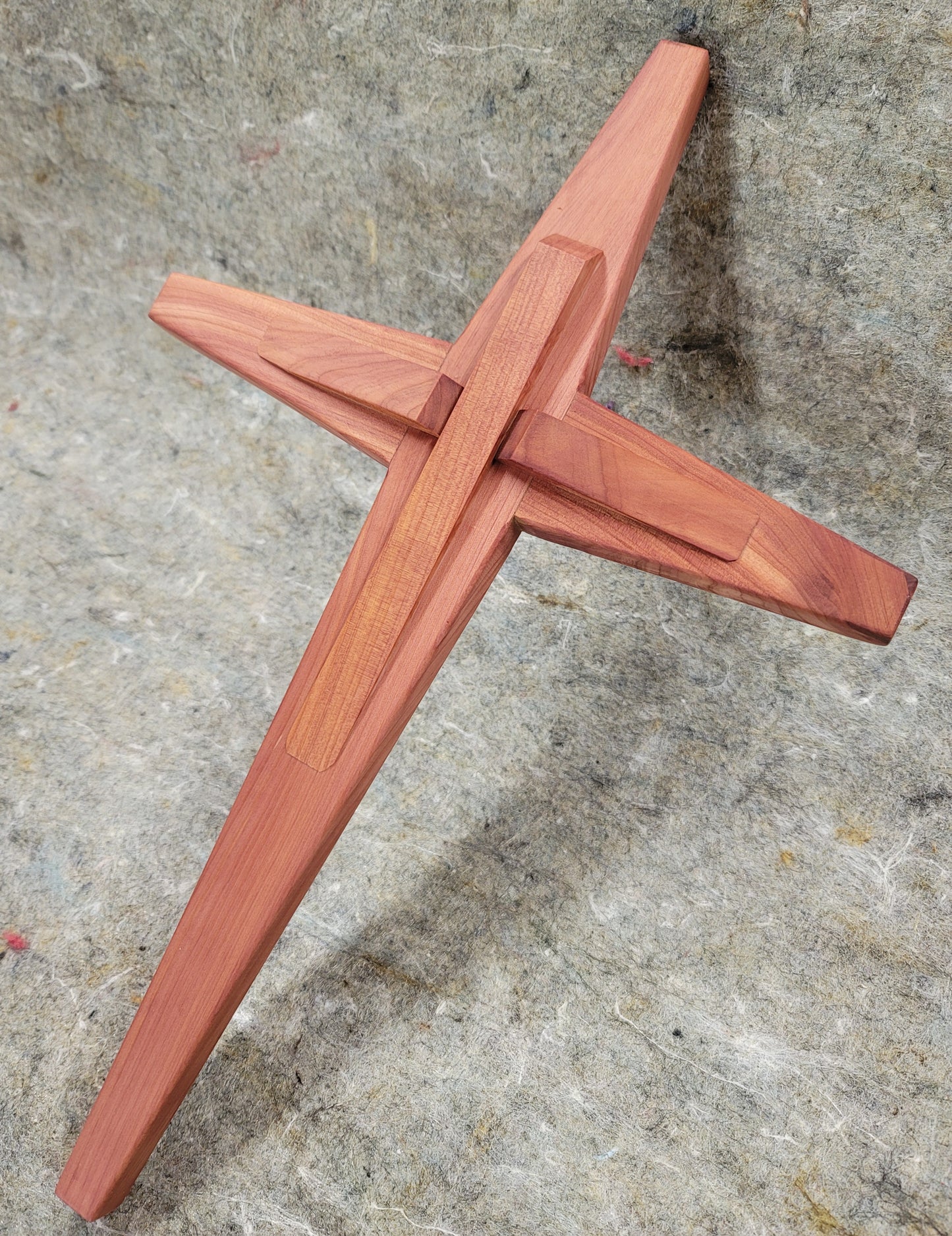 Large Tapered w/Angel Cedar Cross 12 in x 18 in.
