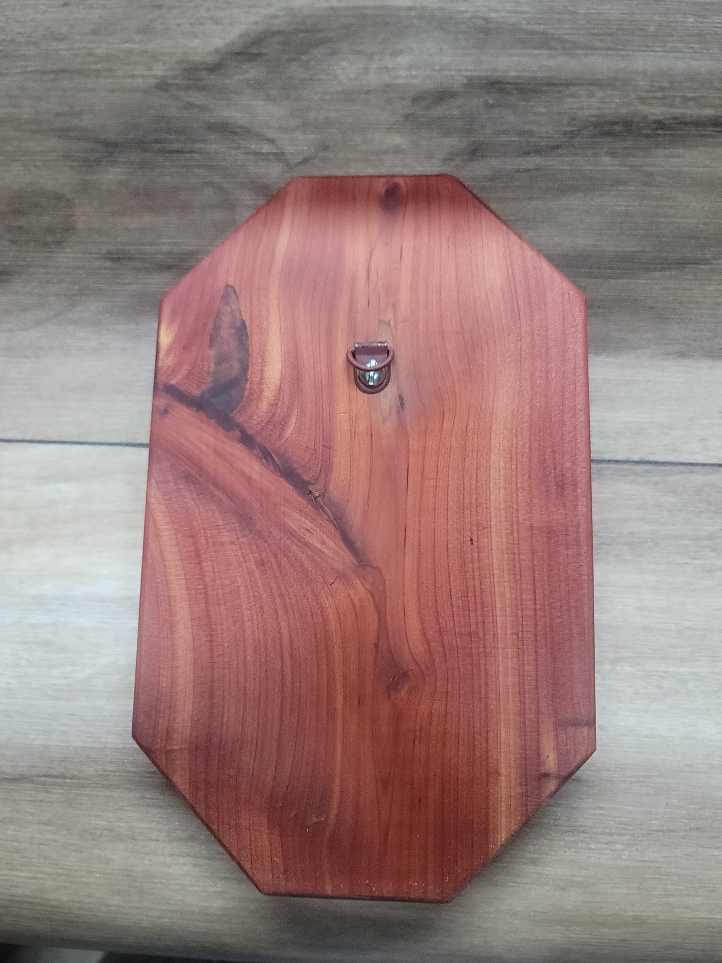 Cedar wall plaque with metal cross