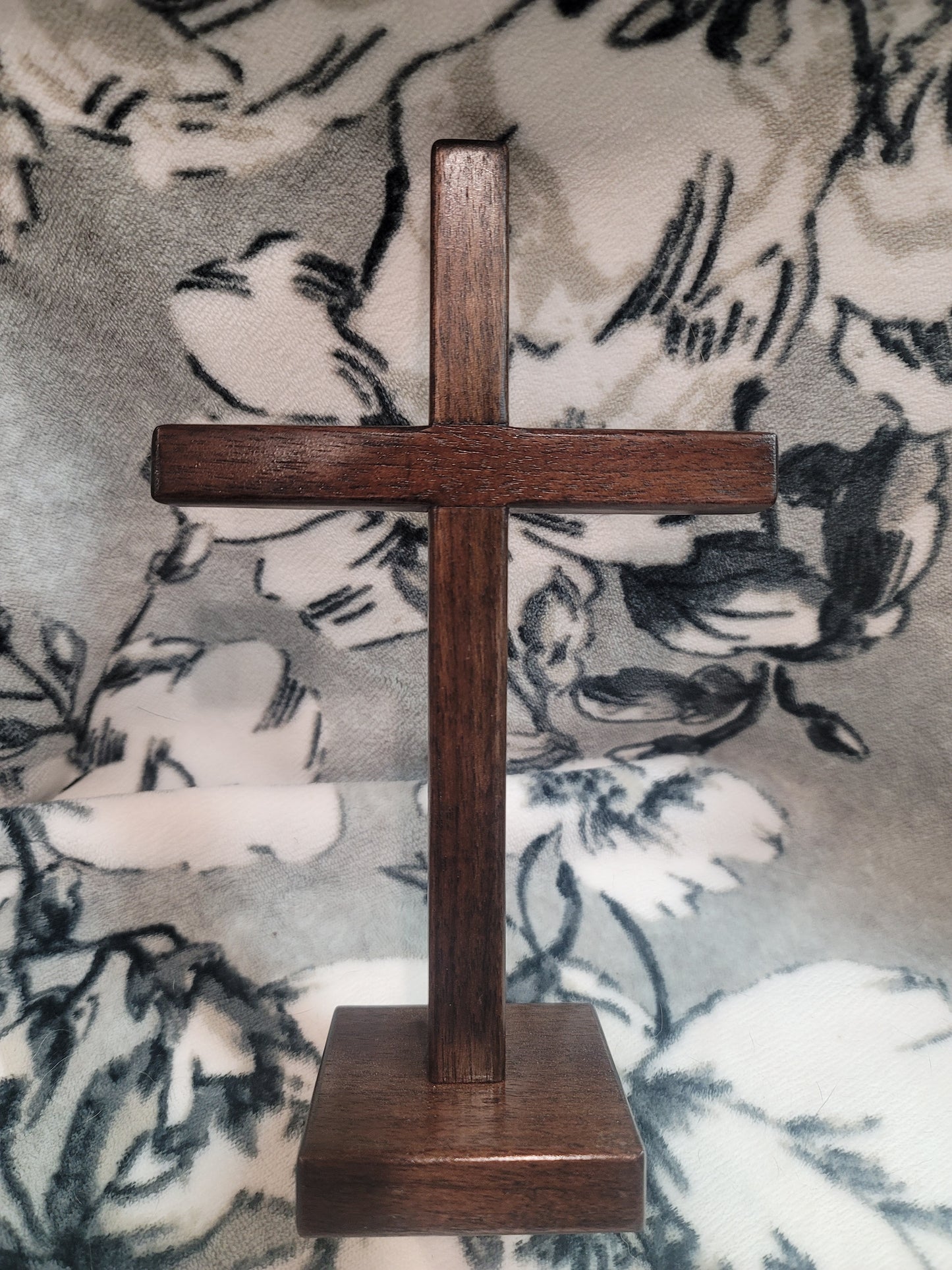 Walnut Wood Cross w/base. 6 x 9