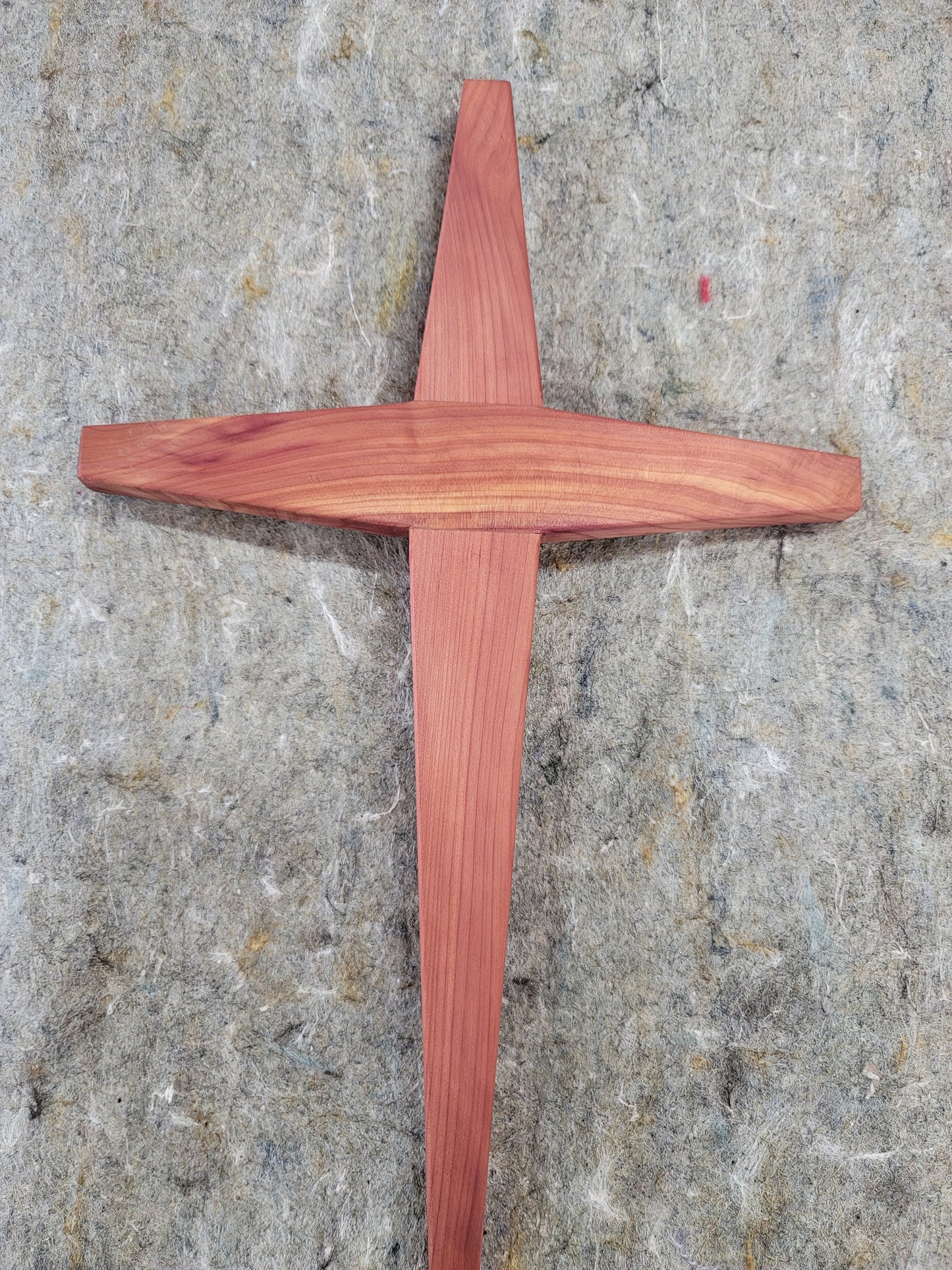 Large Tapered w/Angel Cedar Cross 12 in x 18 in.