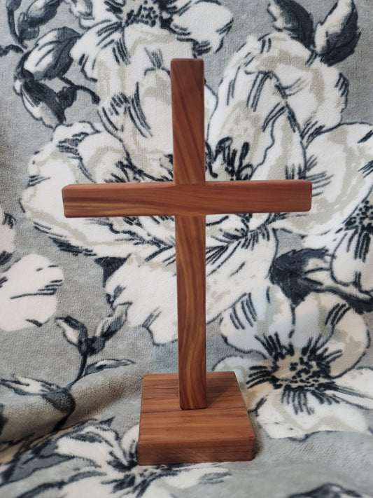 Small Cedar Cross on base.