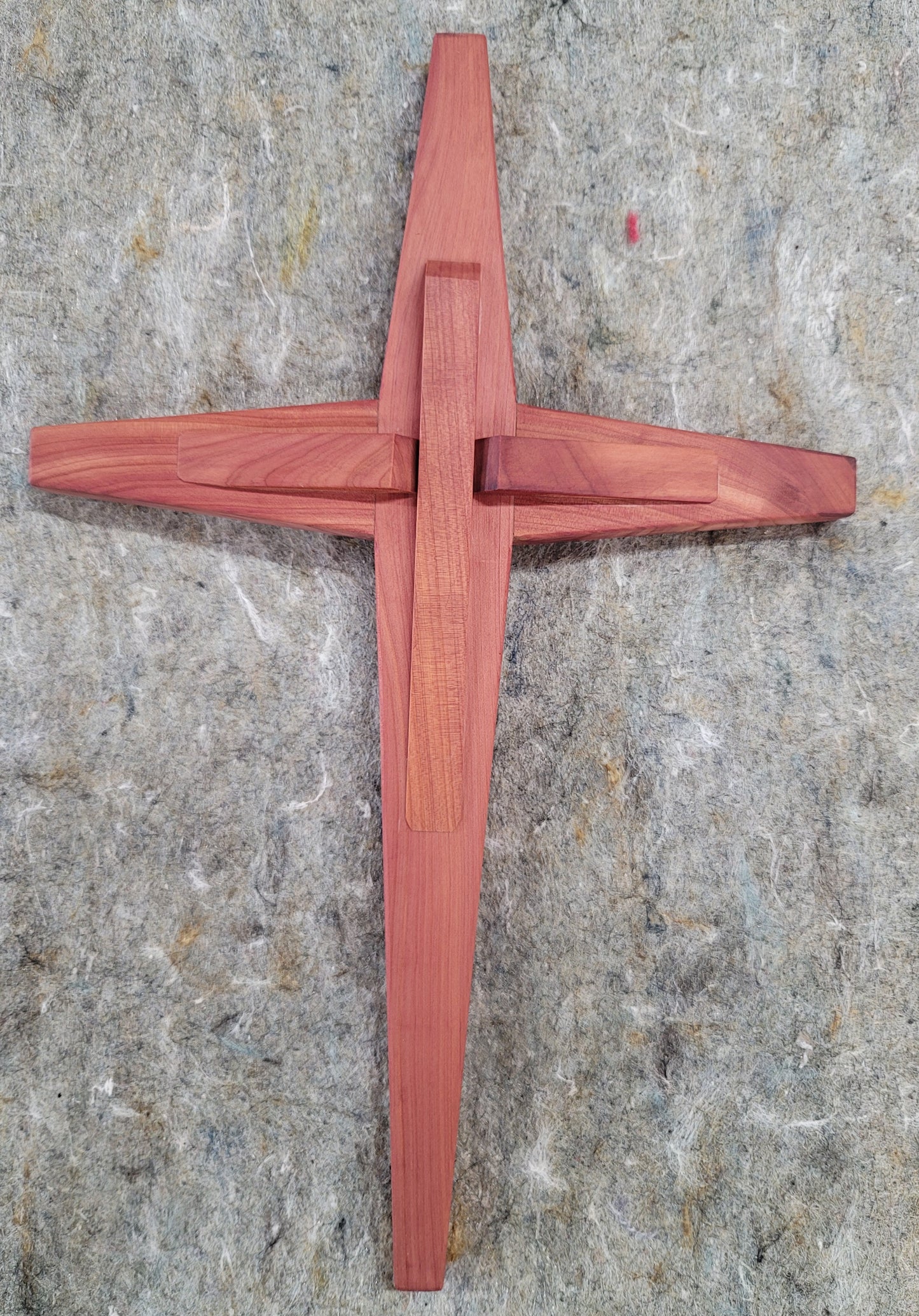 Large Tapered w/Angel Cedar Cross 12 in x 18 in.