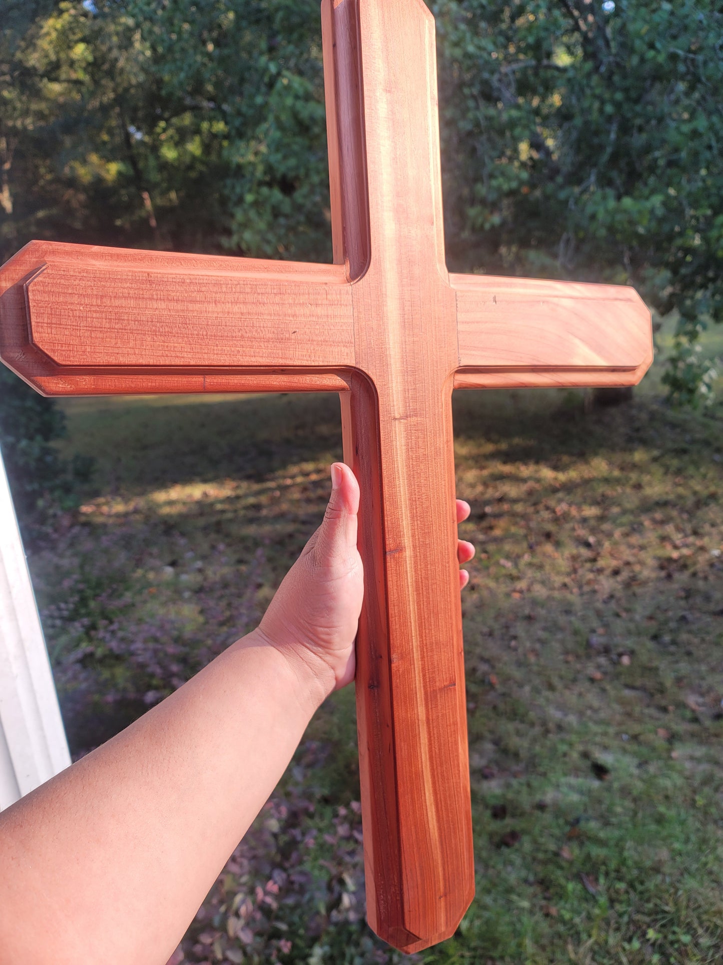 Large Cedar cross rounded edges 18 inches x 24 inches