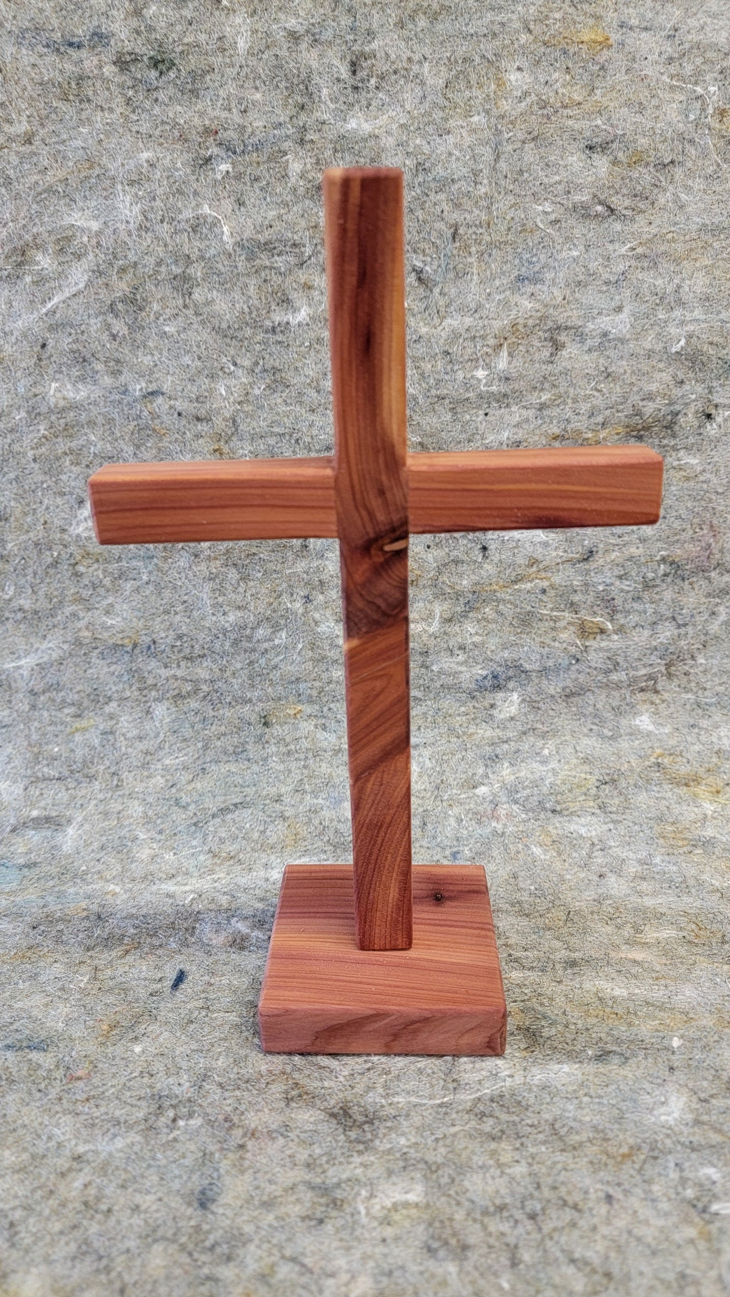 Small Cedar Cross on base.