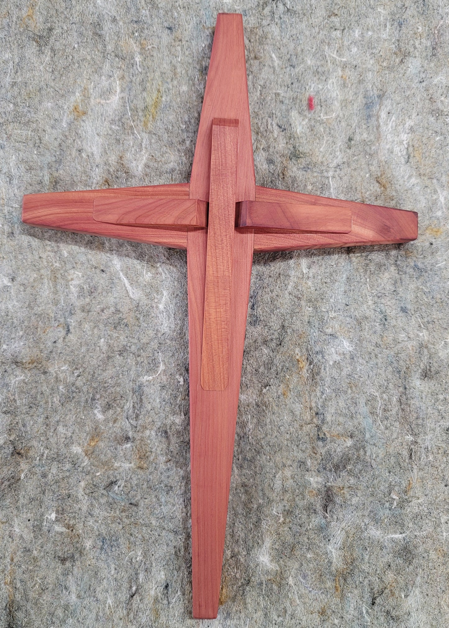 Large Tapered w/Angel Cedar Cross 12 in x 18 in.
