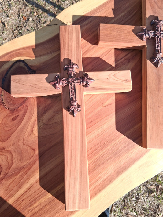 Cedar Cross w/Metal cross