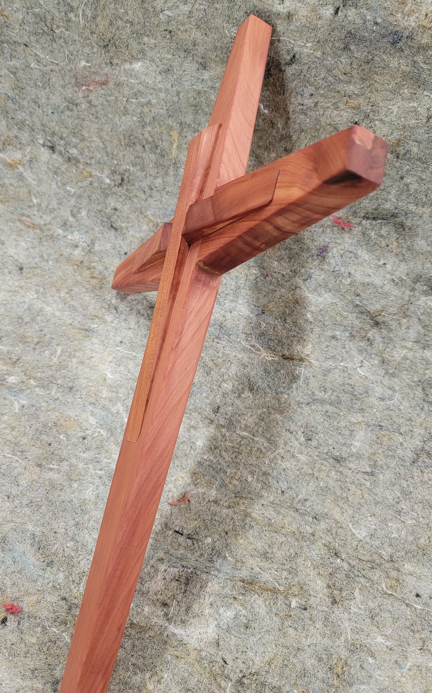 Large Tapered w/Angel Cedar Cross 12 in x 18 in.