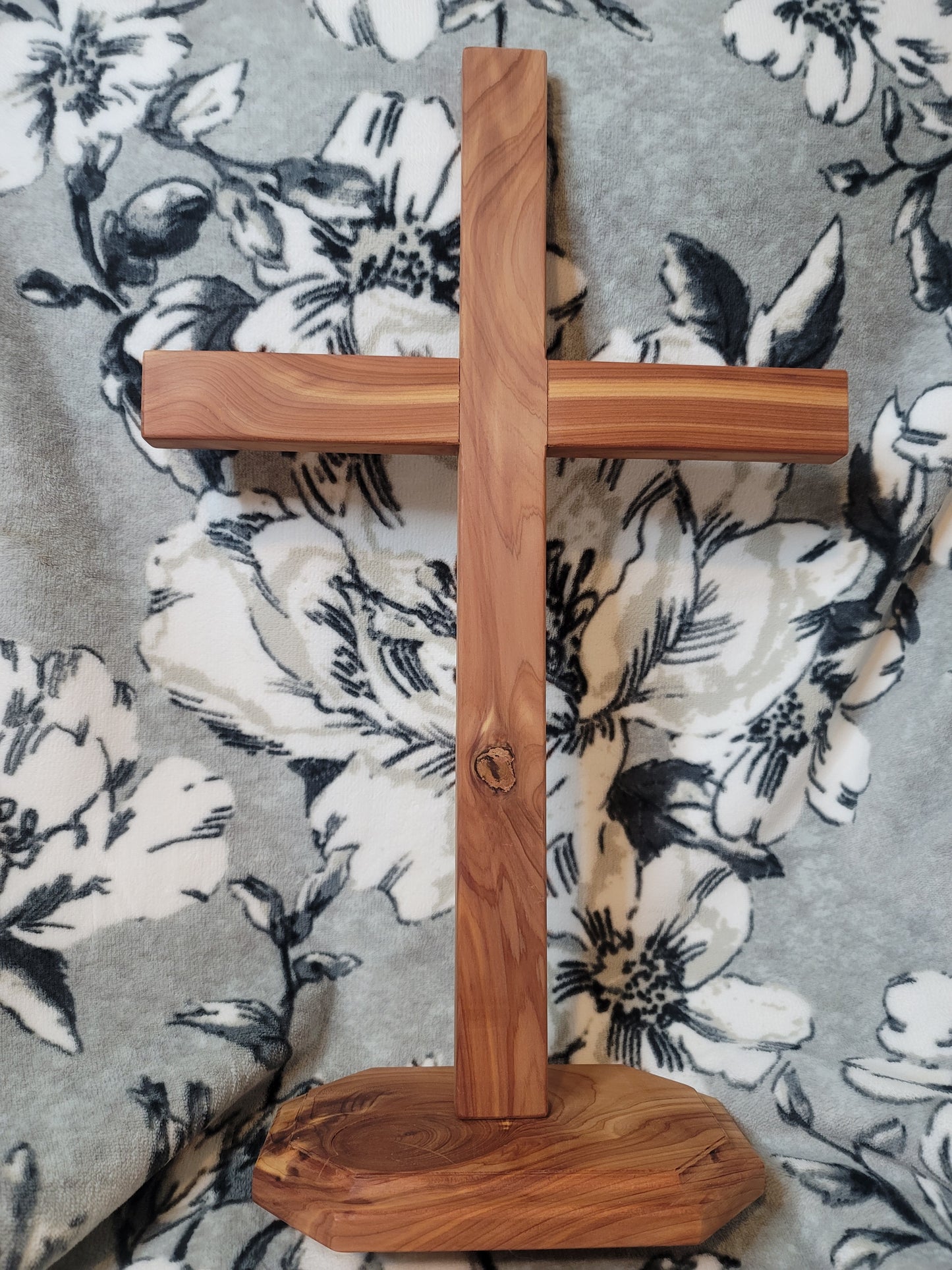 Large Cedar Cross on base. 12 inches x 18 inches