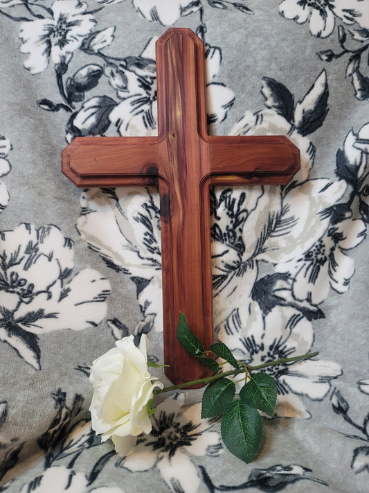 Medium Cedar Cross round edges. 12 inch x 18 inch.